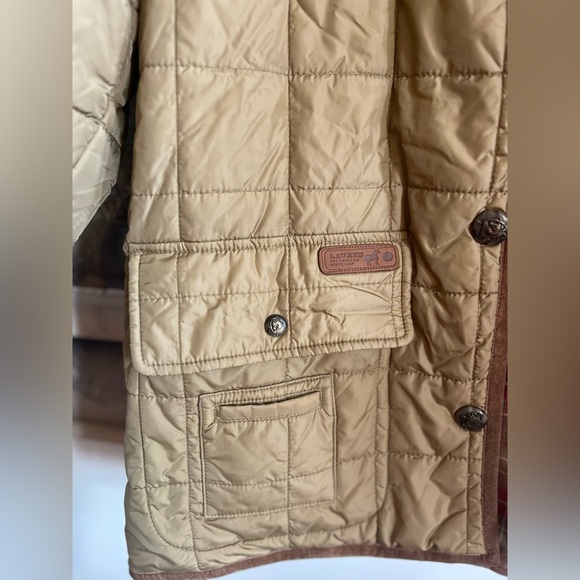 Lauren R.L Equestrian Quilted Nylon Leather Trimmed Jacket - Picture 4 of 16